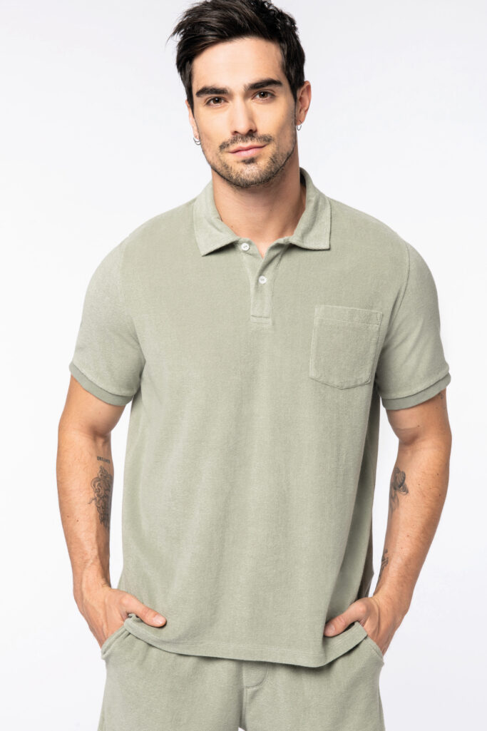 Polo em malha turca de homem