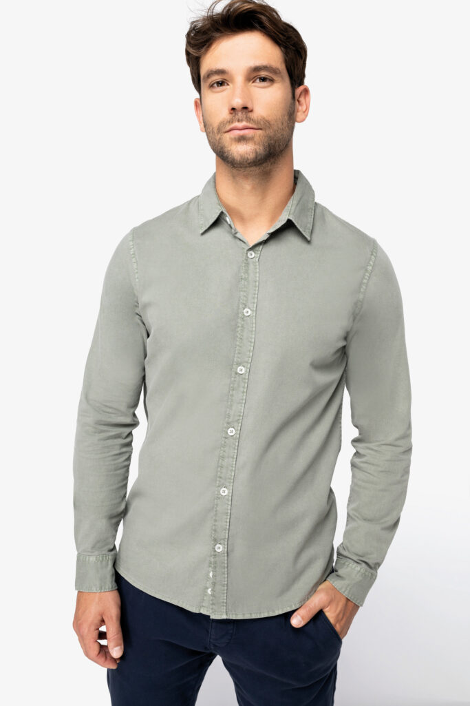 Camisa com aspecto lavado de homem - Image 3