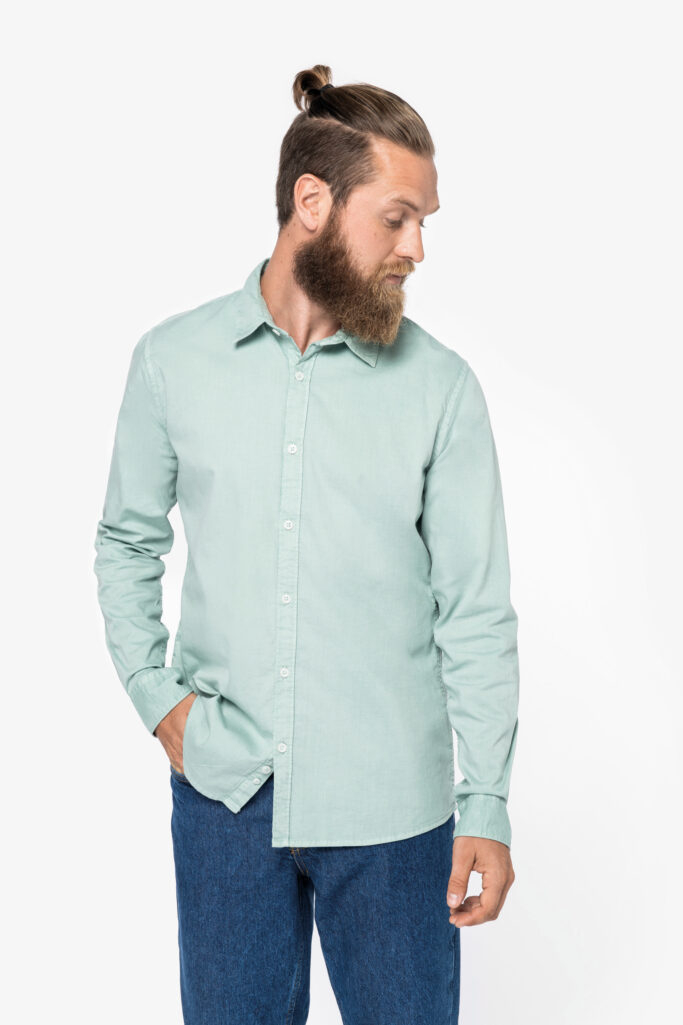 Camisa com aspecto lavado de homem - Image 5