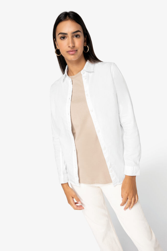 Camisa com aspecto lavado de senhora - Image 3