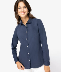 Camisa com aspecto lavado de senhora