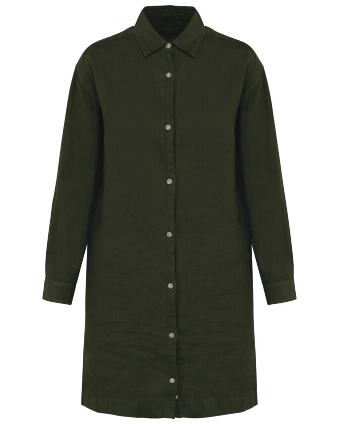 Vestido camiseiro em linho de senhora - Image 7