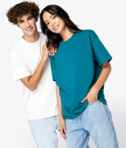 T-shirt com ombros descaídos unissexo