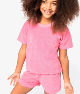 T-shirt em malha turca de menina