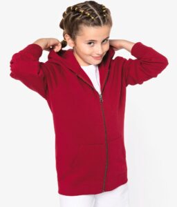 Sweatshirt de criança com fecho e capuz