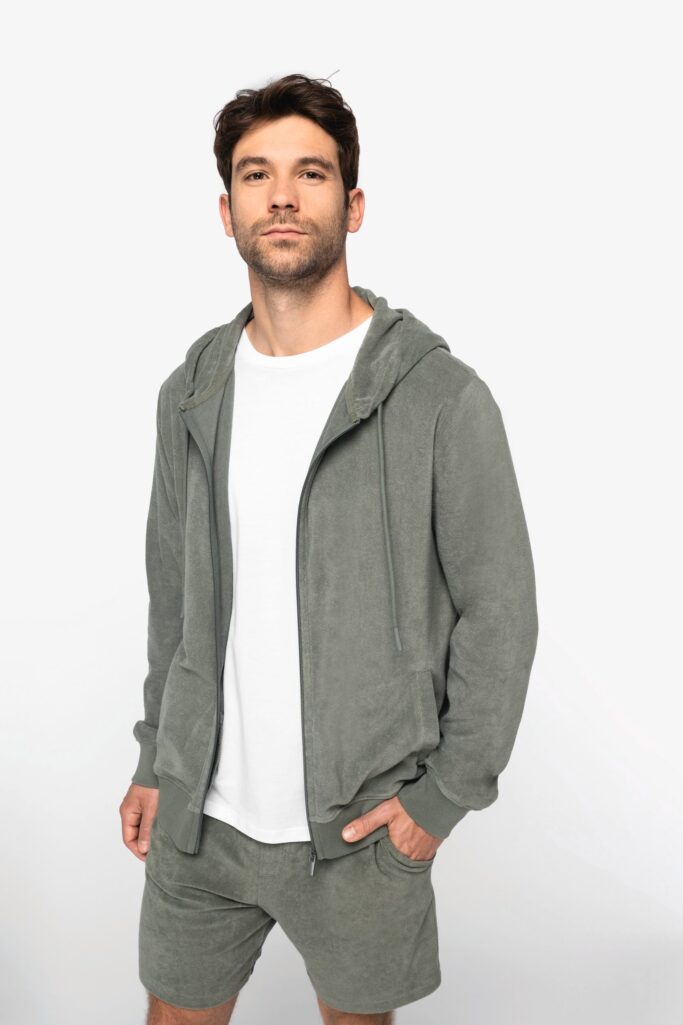 Sweatshirt em malha turca de homem