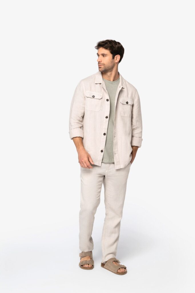 Sobrecamisa em linho de homem - Image 2