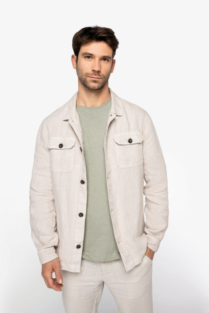 Sobrecamisa em linho de homem