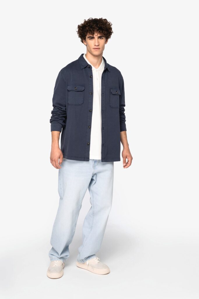 Sobrecamisa cardada com aspecto lavado de homem - Image 2