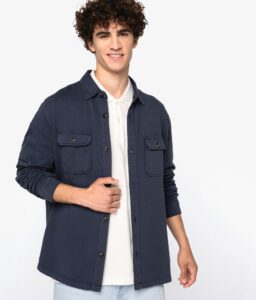 Sobrecamisa cardada com aspecto lavado de homem