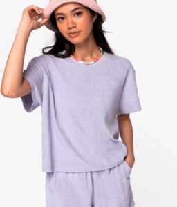 T-shirt feminina em malha turca