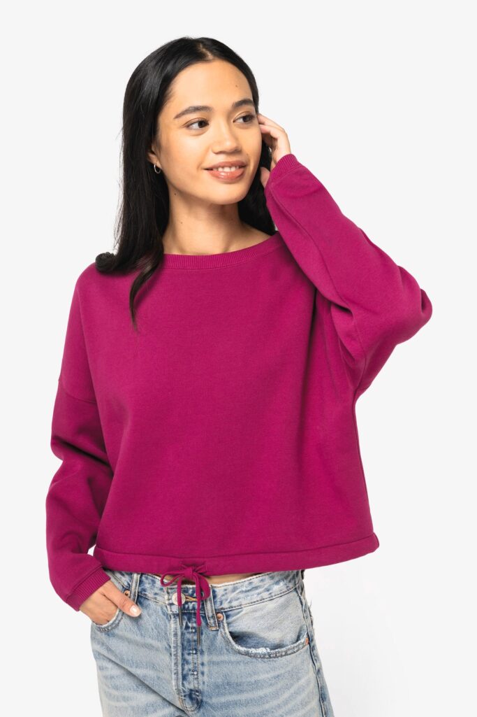 Sweatshirt oversize crop feminino