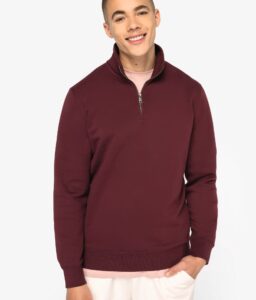 Sweatshirt gola subida fecho de homem