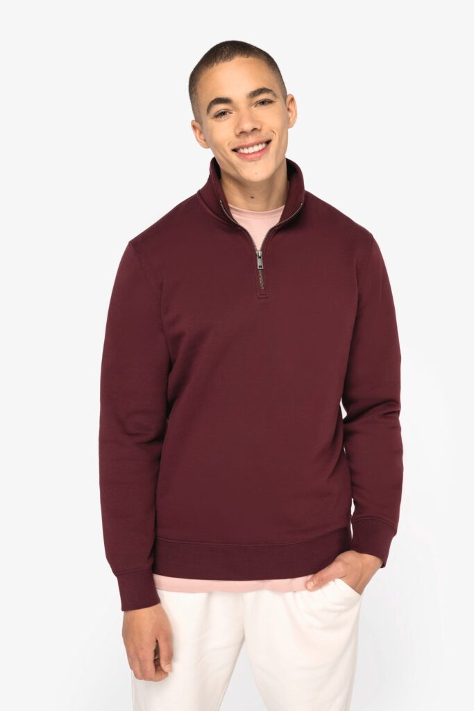 Sweatshirt gola subida fecho de homem