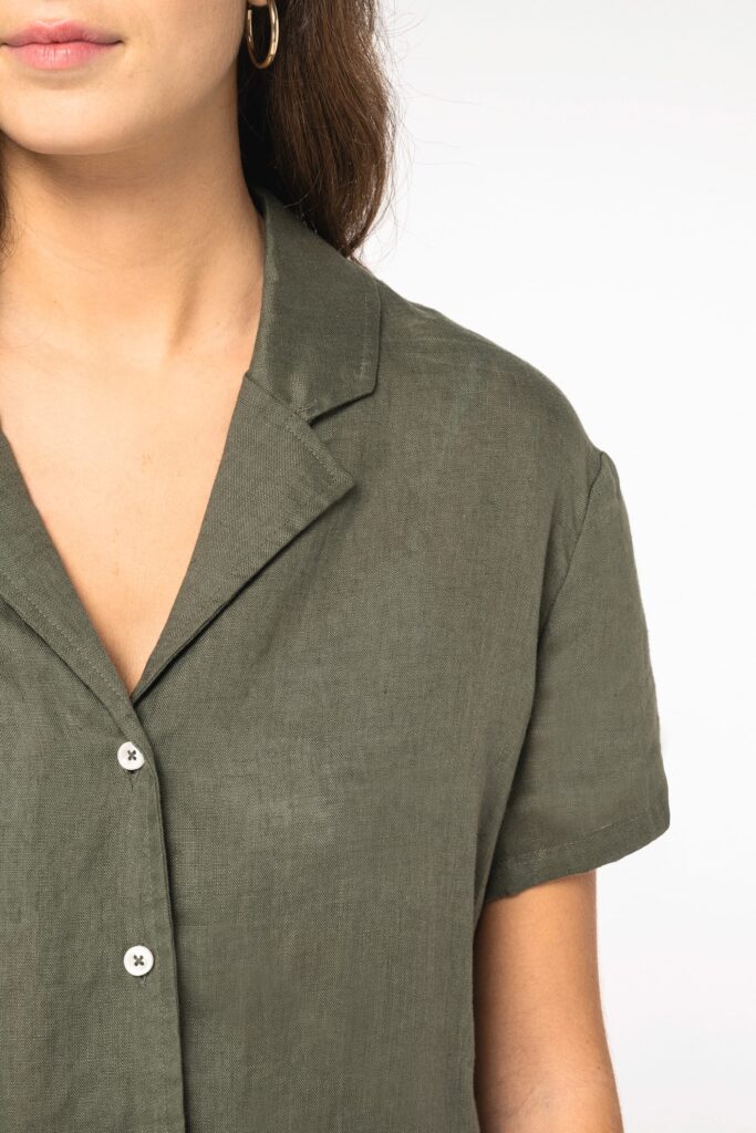 Camisa bowling em linho de senhora - Image 5