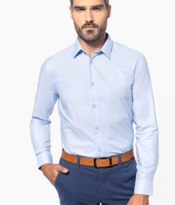 Camisa Oxford manga comprida de homem