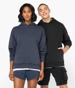 Sweatshirt com capuz aspecto lavado oversize unissexo
