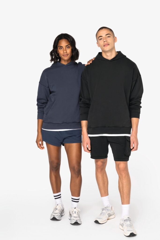 Sweatshirt com capuz aspecto lavado oversize unissexo - Image 2