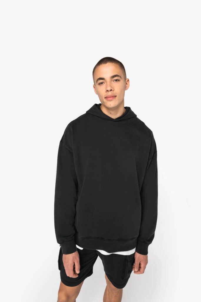 Sweatshirt com capuz aspecto lavado oversize unissexo - Image 3