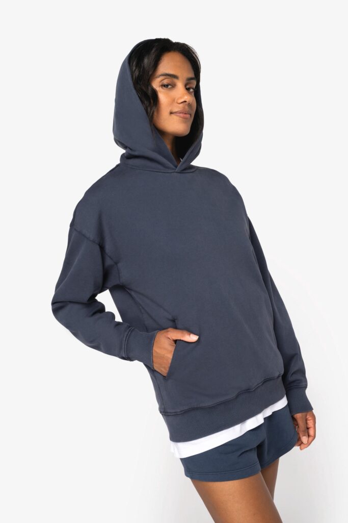 Sweatshirt com capuz aspecto lavado oversize unissexo - Image 4