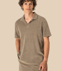 Polo em malha turca de homem
